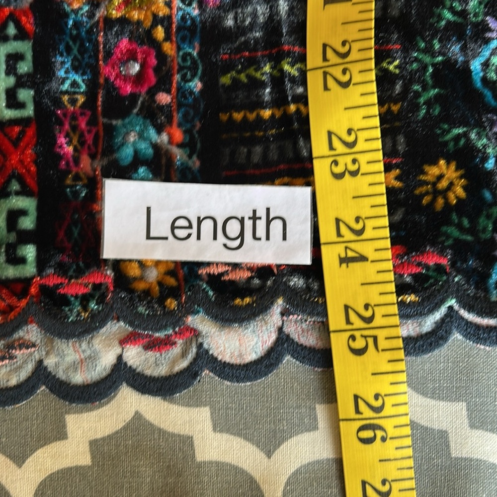 Johnny Was Multicolor Velvet Floral Embroidered Blouse - Picture 13 of 15